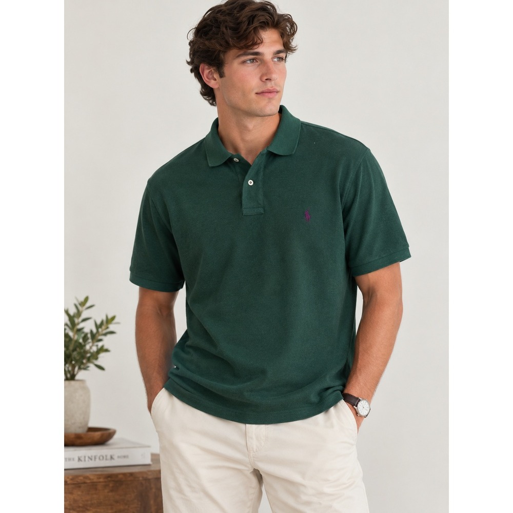 Polo Ralph Lauren Shirt Mens XL Green Classic Fit Cotton Short Sleeve Preppy